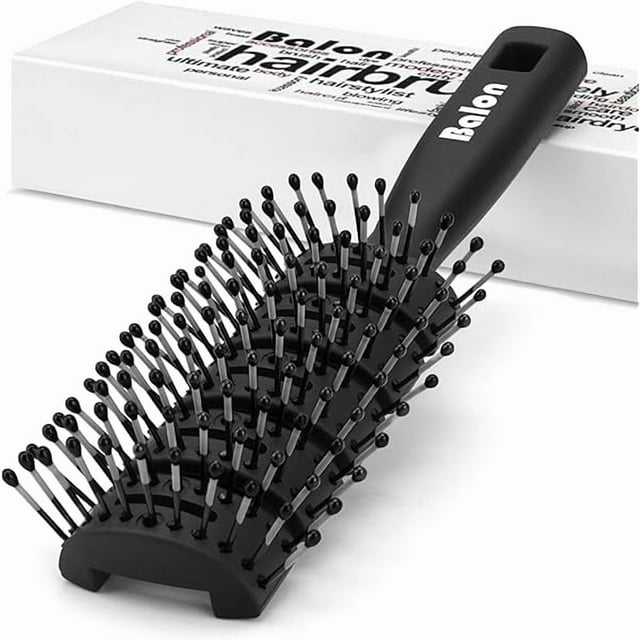 wonima11 Balon Hair Brush for Women & Men, Speed Dry Vent Hair Brushes, Pain-Free Detangling Brush for All Wet or Dry, Curly Hair Brush(Black)