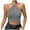 Grey, variant on Womens Tank Top Womens Basic Minimalist Hanging Neck With Navel Strap Knitted Top Vest Strap Compression Shirt for Women Glitter Women Top Crop Top Counter Crop Classic Tops Women
