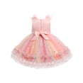 thumbnail image 3 of IBTOM CASTLE Toddler Flower Girls Tulle Dress Sleeveless Princess Tutu Dress Birthday Party Wedding Pageant Gown 1-2 Years Pink Rainbow, 3 of 8