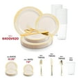 thumbnail image 5 of Smarty Ivory w/ Gold Harmony Plastic Wedding Value Set (120 Guests), 5 of 5