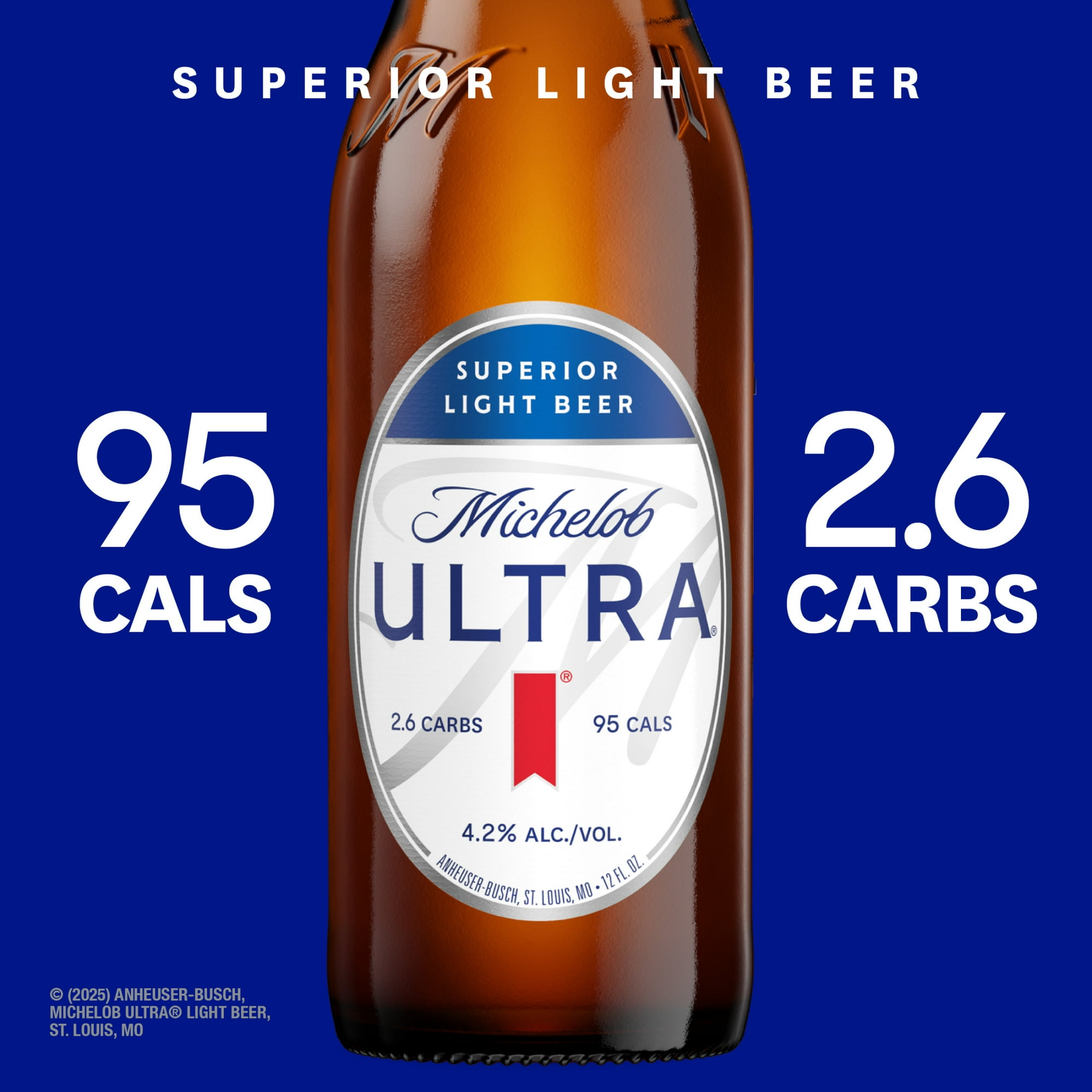 Michelob ULTRA Superior Light American Lager Beer, 24 pack 12 fl oz Glass Bottles 4.2% ABV