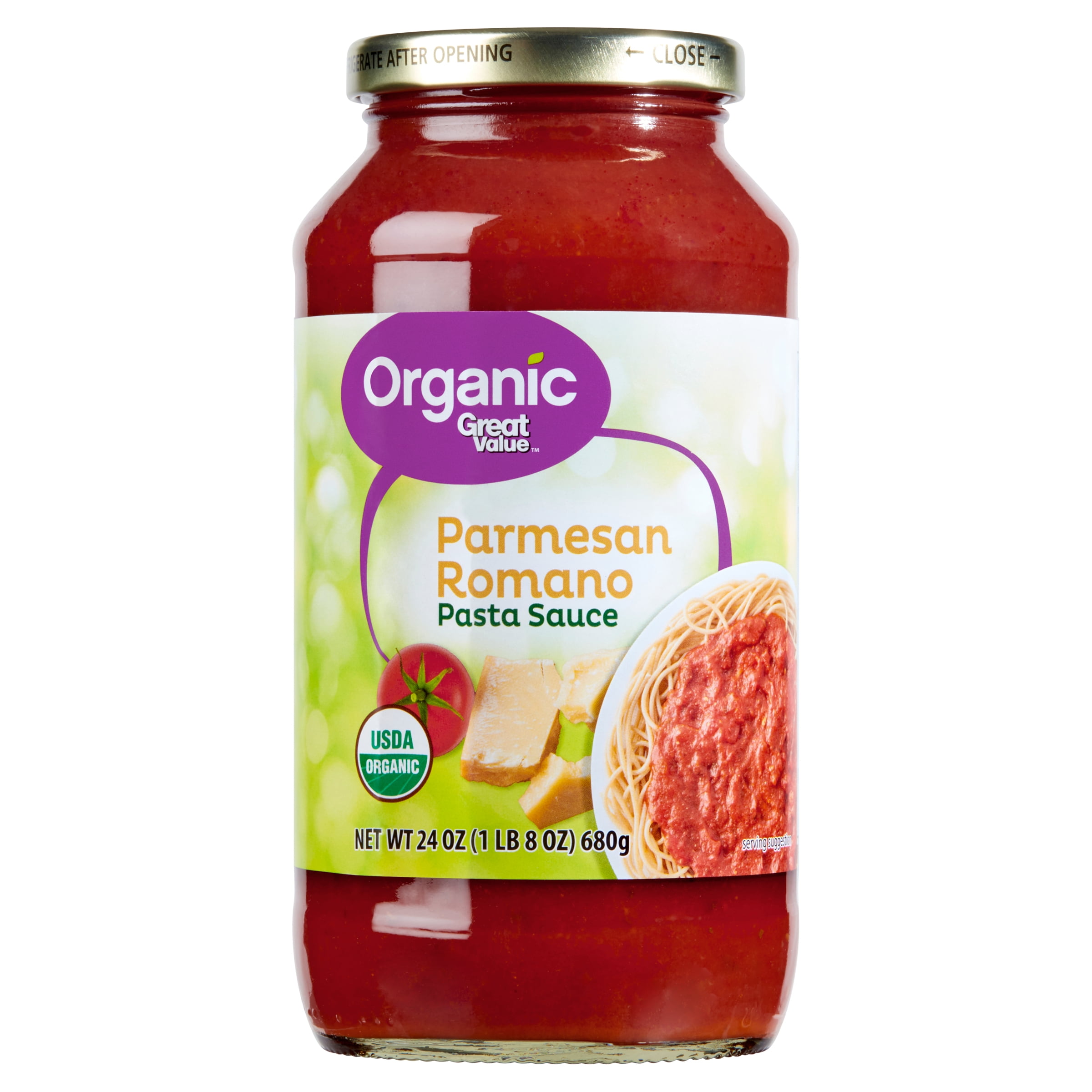 (3 pack) Great Value Organic Parmesan Romano Pasta Sauce, 24 oz