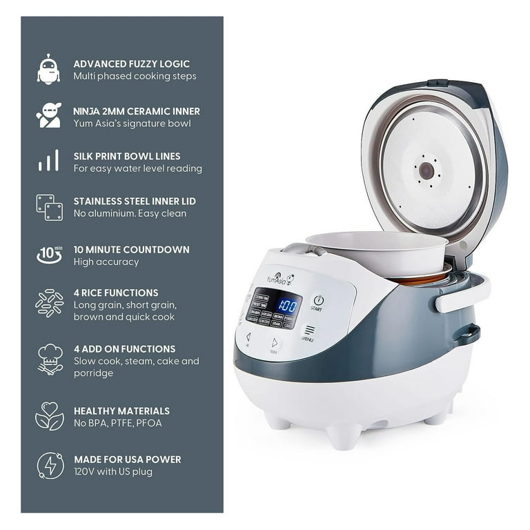 CodYinFI Panda Mini Rice Cooker With Ceramic Bowl and Advanced Fuzzy Logic  (3.5 cup, 0.63 litre) 4 Rice Cooking Functions, 4 Multicooker functions