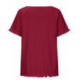 thumbnail image 5 of Blusa de manga corta con estampado de cuello redondo de algodón y cáñamo para mujer OAVQHLG3B Store  lin121212, 5 of 5