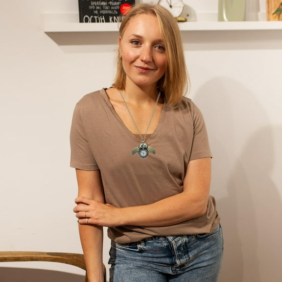 MLINS Golden Mechanical Pocket Watch Necklace for Women with Metal Chain Vintage Fashionable Gift 4.5