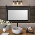 thumbnail image 3 of YOSHOOT Farmhouse Barn Door Mirror,40"x26" Rustic Bathroom Mirror, Wood Frame Wall Mirror, Wooden Mirror for Living Room Bedroom Entryway Wall Décor,Black, 3 of 5
