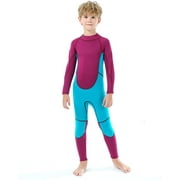 Boys Wetsuit, Long-Sleeve Onesie, 2.5Mm, Warm and Cold Protection Sunscreen Swimsuit, for Children Diving, Swimming, Surfing,Orange,L