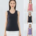 thumbnail image 2 of Winter Women Thermal Vest Seamless Velvet Fast Temperature Lock Round Neck Slim Fit Elastic Sleeveless Inner Wear Bottoming Tank Top, 2 of 8