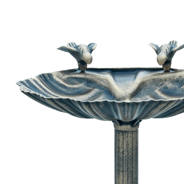 Bronze Colored Bird Bath with Flower Planter Base