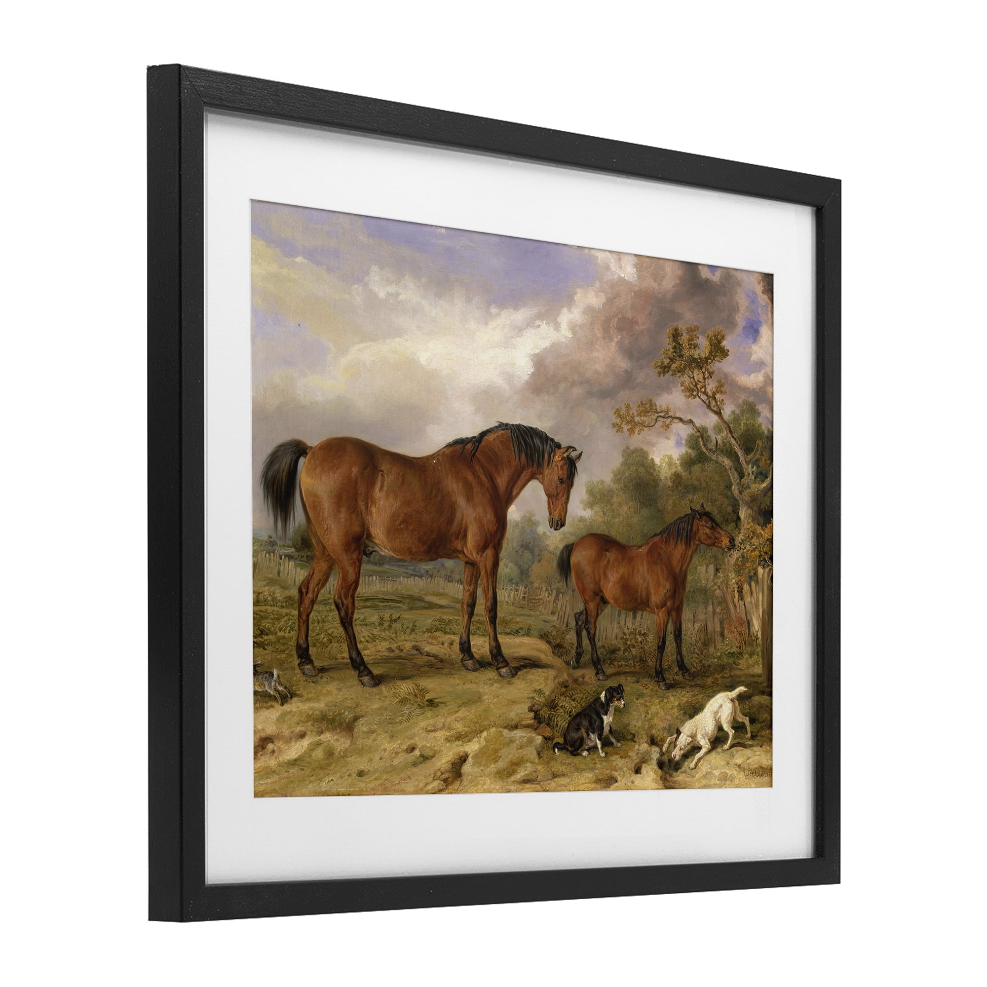 Stupell Industries Classic Portrait of Horses Black Framed Print Under Glass, design by Tina LeCour