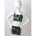 thumbnail image 2 of TiaoBug Girls 2 Piece Camouflage Athletic Set Spaghetti Straps Crop Top with Shorts Set Dance Activewear, 2 of 5