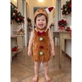 thumbnail image 5 of RUINIXCW Kids Toddler Christmas Gingerbread Costume Newborn Baby Girl Boy Cosplay Outfit Infant Fall Winter Clothes Fleece Sleeveless Vest Top Hat, 5 of 10