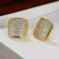 thumbnail image 2 of 2.00Ct Round Cut Simulated Diamond 14K Yellow Gold Plated Cluster Women's Wedding Stud Earrings For Her 925 Silver, 2 of 4
