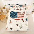 thumbnail image 5 of Manfei Vintage Usa Flag Queen Sheets,Patriotic Stars Queen Sheet Sets,Beige Red,4 Pieces,1 Flat Sheet, 1 Fitted Sheet and 2 Pillowcases, 5 of 6