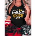 thumbnail image 1 of Women's Casual Football Graphic Tee - Comfy Crew Neck Short Sleeve T-Shirt, Perfect for Sports & Summer, 1 of 6