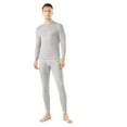 thumbnail image 2 of Men's Winter Thermal Underwear Set, Thin Base Layer Cotton Top and Pants, Warm and Soft Loungewear For Cold Weather Indoor Comfort,Light Gray,3XL, 2 of 6