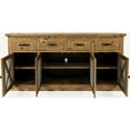 thumbnail image 4 of Jofran Telluride 70" Rustic Distressed Pine Four Drawer Sideboard Buffet Server, 4 of 6