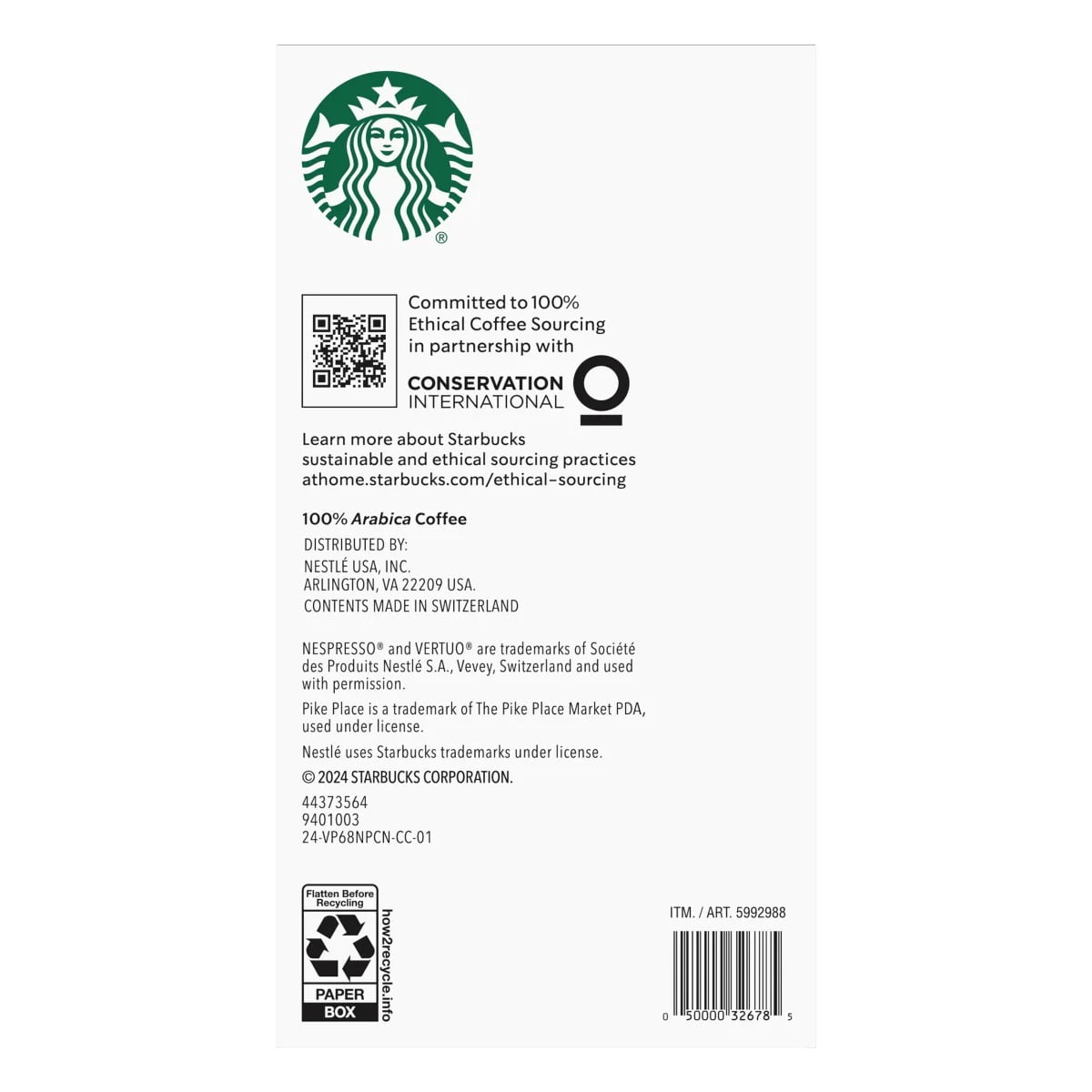 Starbucks by Nespresso Capsules for Nespresso Vertuo Machines, Variety (68 Pack)