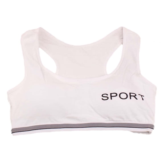 Odeerbi Sports Bras for Girls Racerback Training Bras Kids Underwear Vest Children Underclothes White