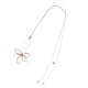 thumbnail image 4 of Collar largo tipo suéter con cadena y adorno en forma de flor, accesorio delicado para mujer Áurea de plata, 4 of 7