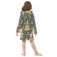 thumbnail image 7 of FORMRS Niños Bathrobe Unisex Hooded Robe Soft Plush Pajamas Sleepwear, Size 4-6T, Beige Christmas Gingerbread, 7 of 7