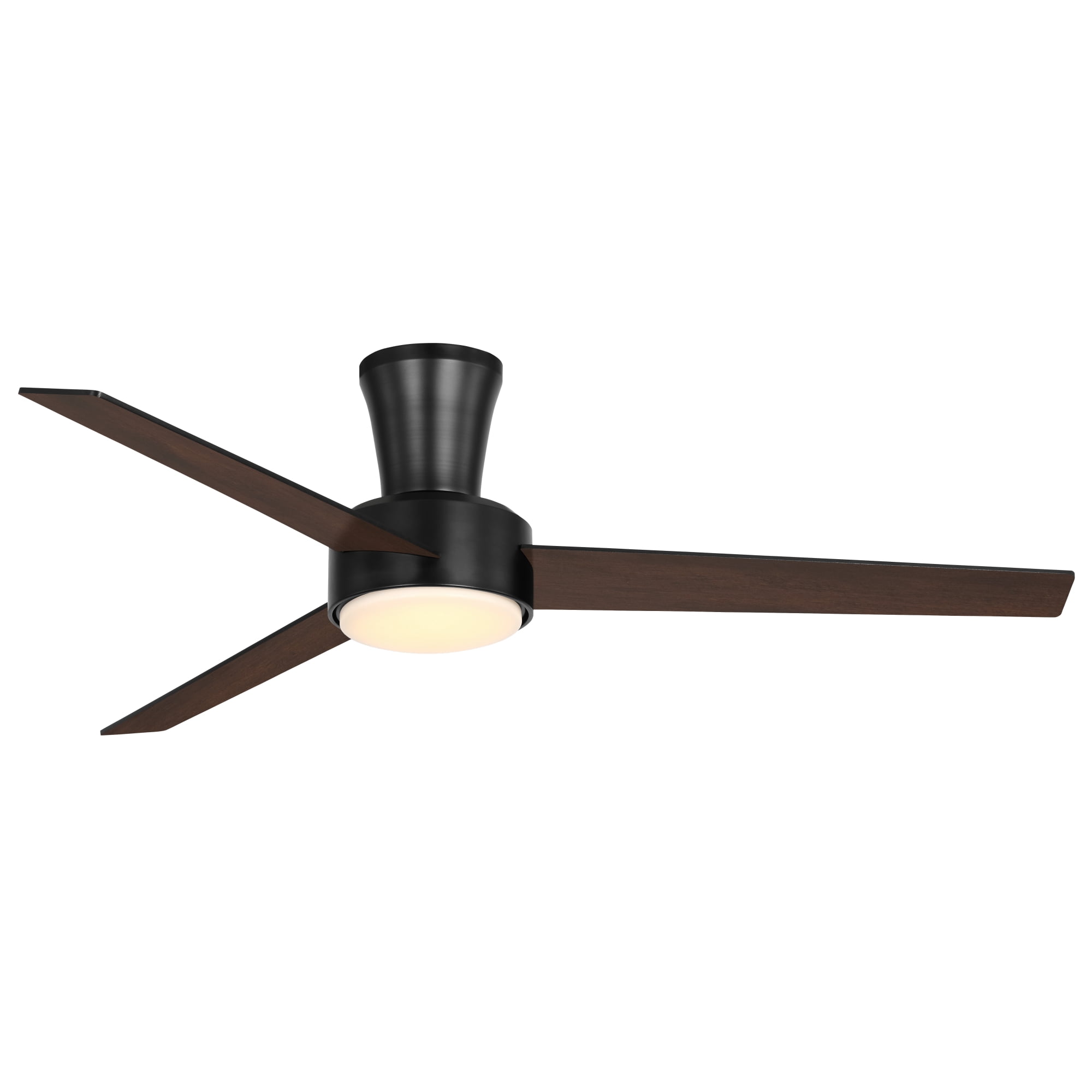 Mainstays 52-Inch Black Low-Profile DC Ceiling Fan with Integrated LED Light, Remote Control, 6 Speeds, and Fast-Install Blade System