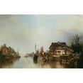 thumbnail image 3 of Ludwig Hermann 14x11 Black Modern Framed Museum Art Print Titled - Scheldeurfer (1852), 3 of 5