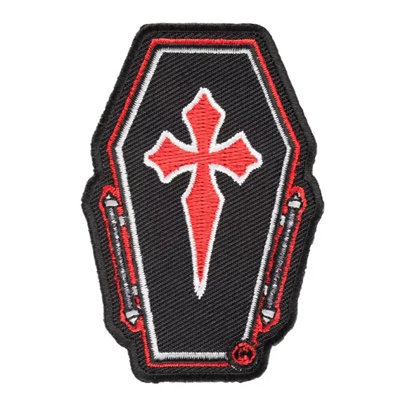 Death By Coffin Red Cross Patch, Death Patches