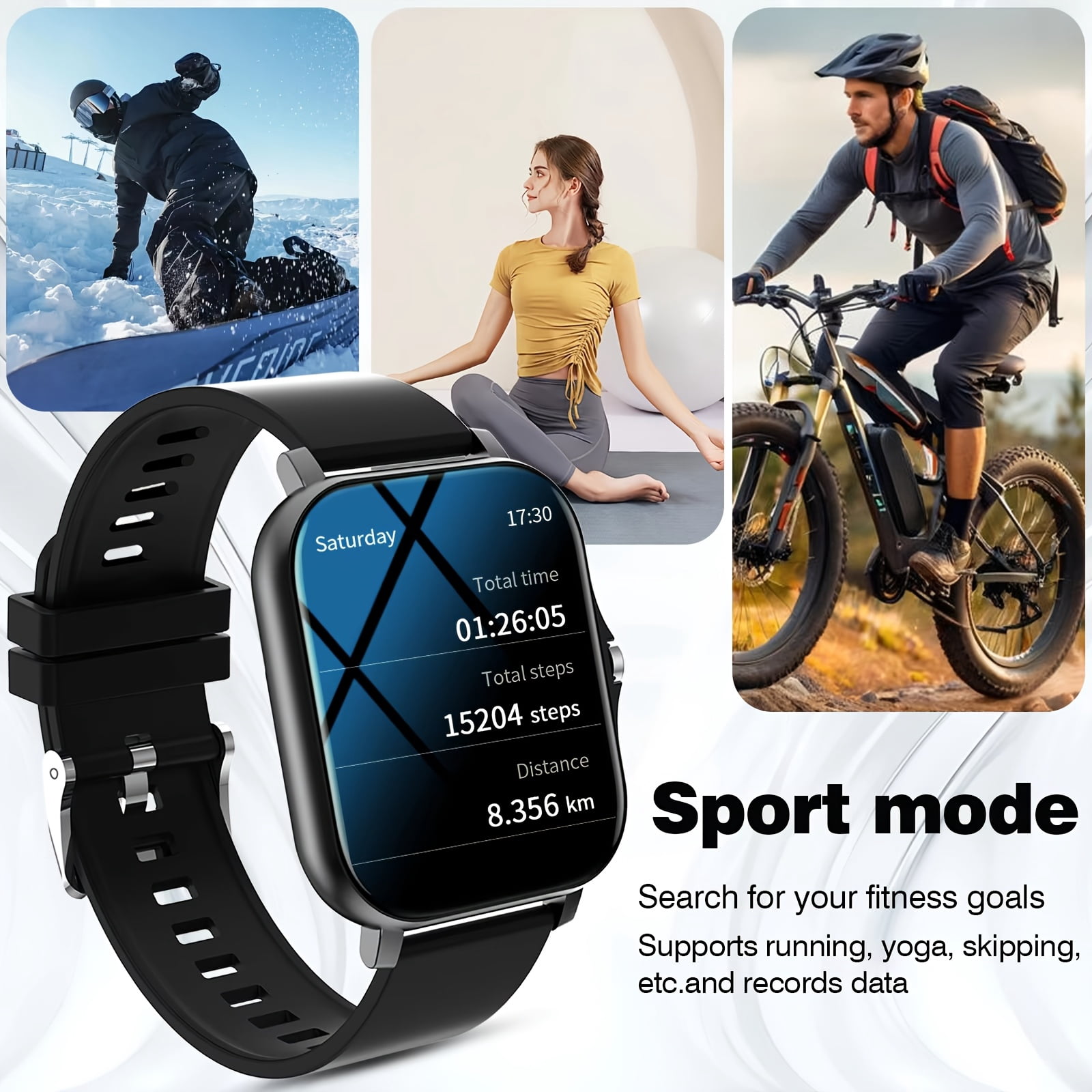 1.83" HD Touch Smartwatch: Call, Track Steps, Sports Modes, Alloy Case, iPhone/Android Compatible, Valentine's Gift