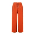 thumbnail image 4 of MIUOWANP High Waisted Fleece Sweatpants Ladies Fashionable Solid Color Casual Comfortable Pocket High Waisted Sports Pants And Sweatpants Orange S, 4 of 5
