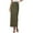Army Green, variant on Women's Faux Leather Long Skirt Fall Trendy Clothes High Waist Dressy Casual Pencil Maxi Skirts with Slit