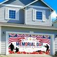 thumbnail image 2 of Happy Veterans Day Patriotic Garage Door Decoration Banner, Memorial Day Large Size Red White Blue Fourth of July Patriotic Backdrop Garage Door Decoration for Greeting Veterans Day Theme16x7 ft, 2 of 5