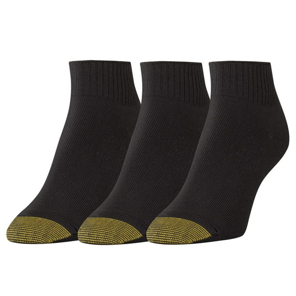 GOLDTOE Gold Toe Women's Ultra Soft French Quarter Casual Socks 3 Pack, Black, Medium