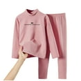 thumbnail image 2 of ATOGUTA Thermal Underwear for Kids Thermal Set Fleece Lined Base Layer Long Johns Winter Clothes for Girls Size 2T-14, Pink, 2 of 4