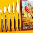 thumbnail image 6 of JingChun 5Pcs Stainless Steel Palette Knife Set - Flexible Spatula Painting Knives for Color Mixing, Spreading, Applying Oil & Acrylic Paint on Canvases, Cake Icing Removal Tool, 6 of 6