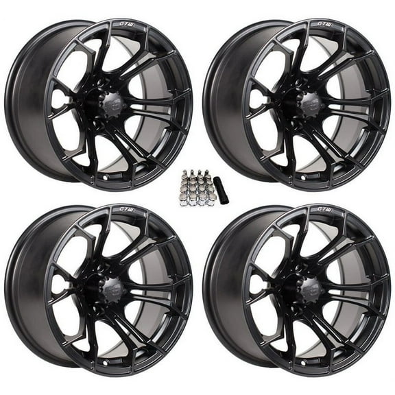 GTW Spyder 12" Golf Cart Wheels/Rims Black E-Z-GO & Club Car