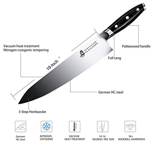 TUO Chefs Knife 10 inch Professional Knives For Kitchen Cutting,Kitchen  Knives,Razor Sharp Edge,Comfortable Pakkawood Handle German Stainless High