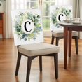 thumbnail image 4 of Letter C Chair Covers Set of 6 Alphabet Green Eucalyptus Leaves Plant Simple Chair Back Covers Stretch Removable Washable Slipcovers Protector for Dining Room Kitchen Party Decor, 4 of 9