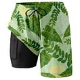 thumbnail image 3 of Mens Swim Trunks With Compression Lined Bathing Suits For 5 Inch Inseam Liner Swimming Beach Shorts For Men Swim Shorts Green L, 3 of 4