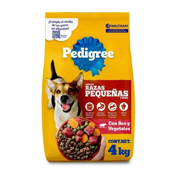Alimento para Perro Pedigree Adulto Razas Pequeñas y Minis con Res y Vegetales 4 kg