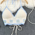 thumbnail image 4 of Hollowed Out Crocheted Beach Bikini Bras Vests for Women Bohemian Knitted Flower Halterneck Backless Crop Top Camisole, 4 of 9