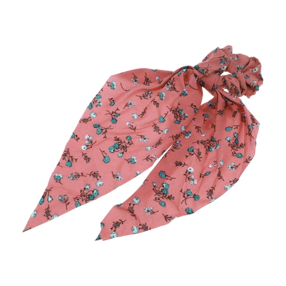 Unique Bargains 1 Pc Floral Triangle Ribbon Scrunchies Red