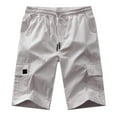 thumbnail image 3 of zuwimk Mens Shorts,Men's Cargo Shorts Elastic Waist Relaxed Fit Cotton Casual Outdoor Lightweight Work Shorts White,XL, 3 of 4