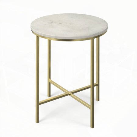 Tara Side Table Crafted from Finest Iron and Marble
