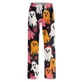 thumbnail image 4 of Garbnen Halloween Pajama Pants Ghost Print Women’s Lounge Pants Comfy Cute Elastic Waist Fall Winter Wide Leg Women Sleep Pants M, 4 of 6
