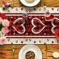thumbnail image 5 of Sm:)e Buffalo Plaid Love Hearts Valentine Table Runner 13x72 Inch, 5 of 7