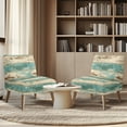 thumbnail image 4 of HELLHERO Stain Protection Armless Accent Chair Protector Dustproof Elastic Bottom Armless Accent Chair Cover for Dining Room, Striped Wood Grain Design, 4 of 8