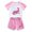 Pink, variant on Odeerbi 1-12 Years Toddler Boys Girls Summer Outfits Dinosaur Print Cotton Short Sleeve Raglan Shirts Shorts Two-piece Set Casual Loungewear Toddler Boys Girls Clothes