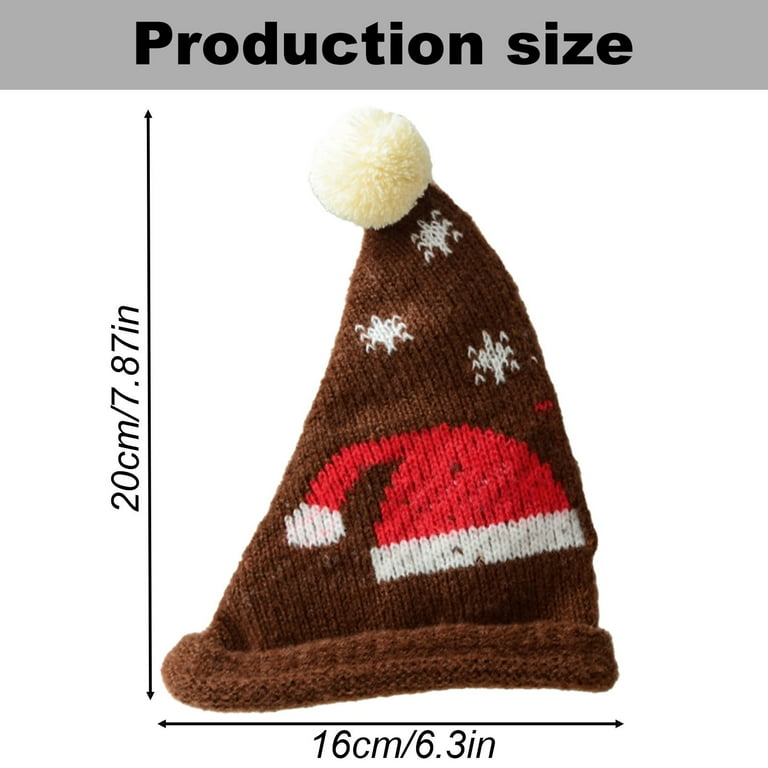 Uanit Mini Red Santa Hats, Christmas Mini Knit Doll Hats Christmas