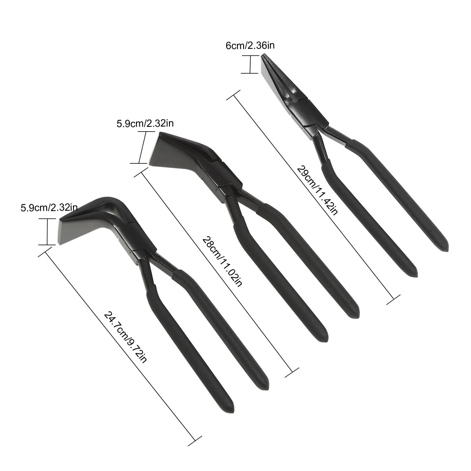3-Pieces 0° 45° 90° Hand Seamers Sheet Metal Bending Pliers Hand Tool Red/ Black - Carbon Steel